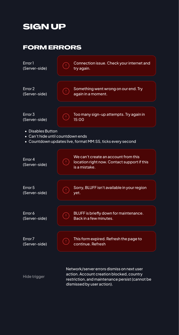 Dynamic states sheet: flow · sign up