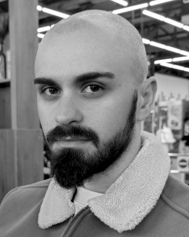 Giorgi Matsukatovi, black and white portrait